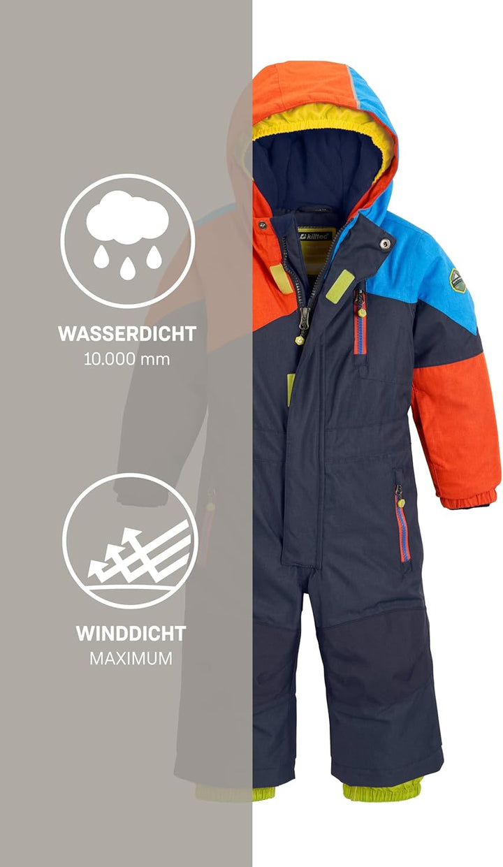 Killtec Unisex Kinder Kesley Mini Skioverall/Schneeanzug Mit Kapuze 98-104 Dunkelnavy, 98-104 Dunkel