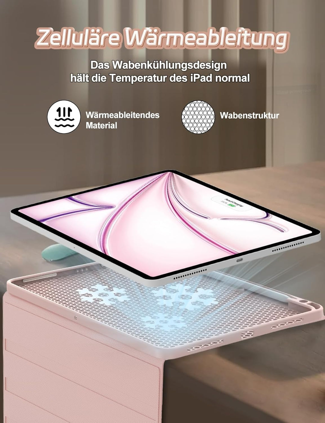 Tastatur Hülle für iPad Air 11 Zoll (M3/M2) - 7-Farben Beleuchtung Keyboard Cover mit Stifthalter &