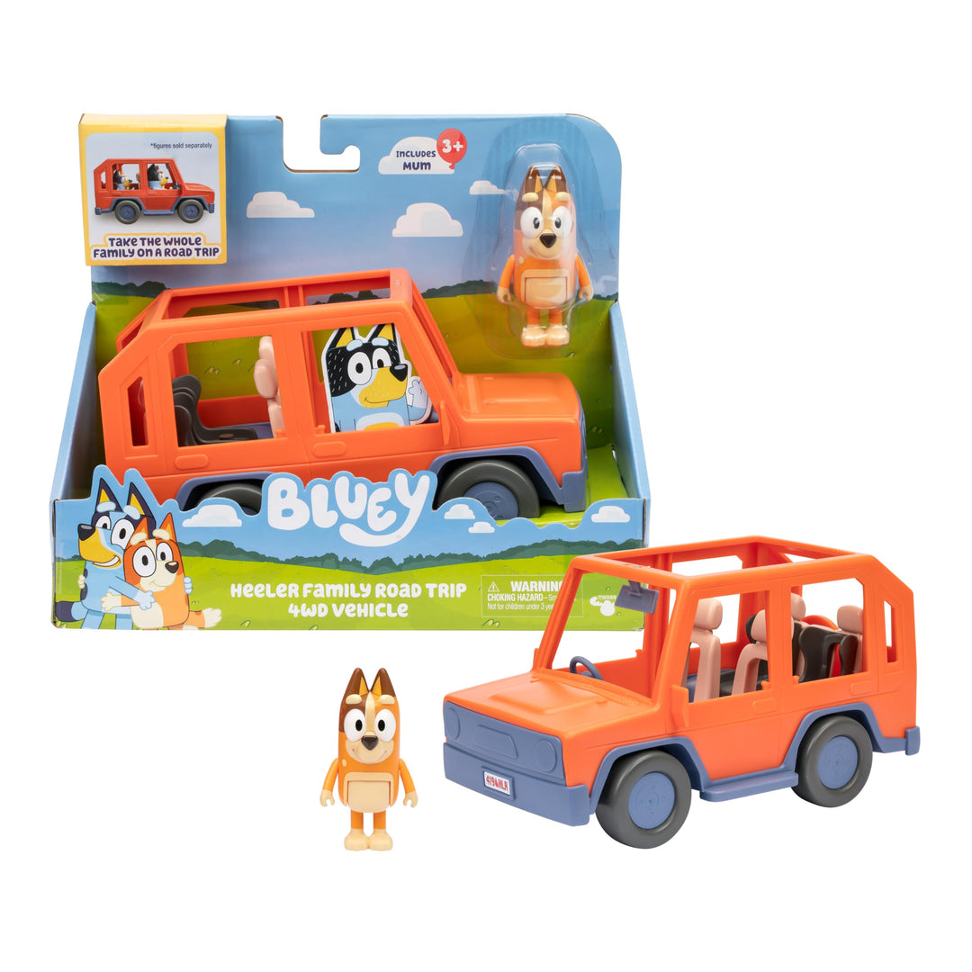 BlueY Heeler-Familienwagen; Ausflug mit Familie Heeler; enthält bewegliche Chilli-Figur; mit offenem