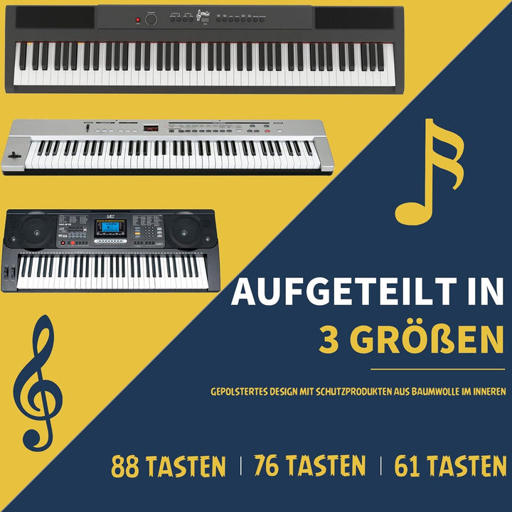 OUUTMEE 61Noten keyboardtasche, für E-Klaviere, 600D Oxford-Stoff mit 10 mm Startseite, Gigbag (schw