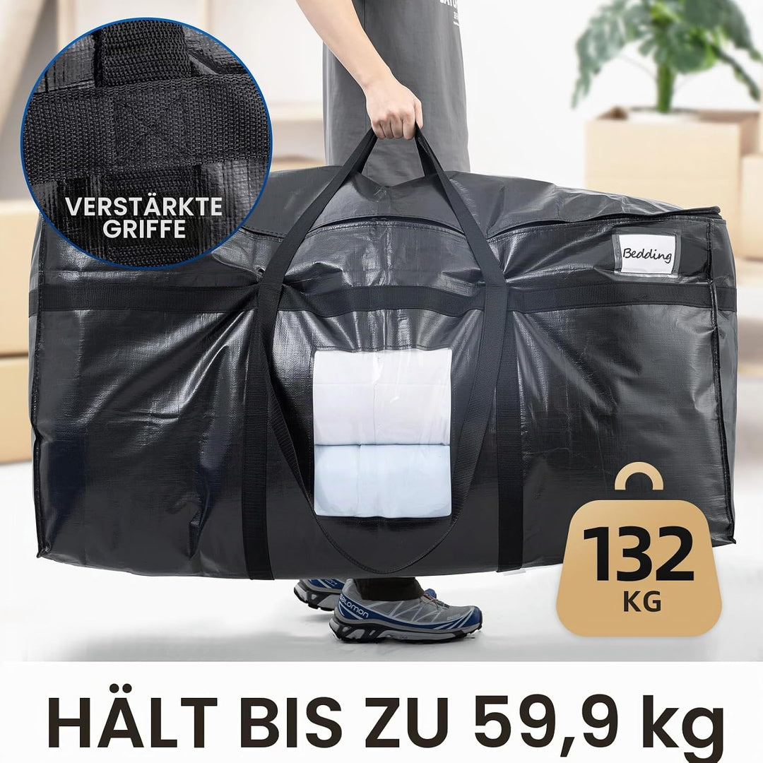TAILI Extra grosse Umzugstasche mit Reissverschlüssen für den Umzug, Lagerung Kleidung Bettwäsche Be