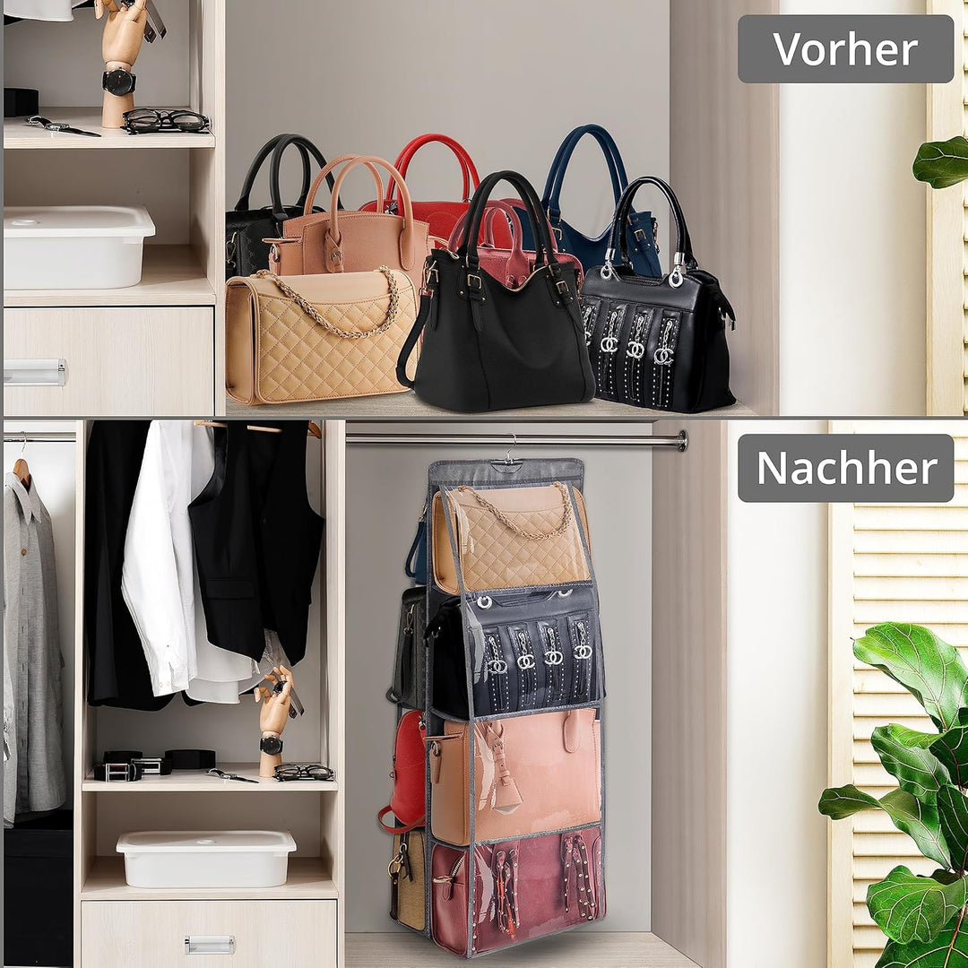 Winter Shore Handtaschen Aufbewahrung [2 Pack] - Faltbarer Kleiderschrank Organizer Hängend für Geld