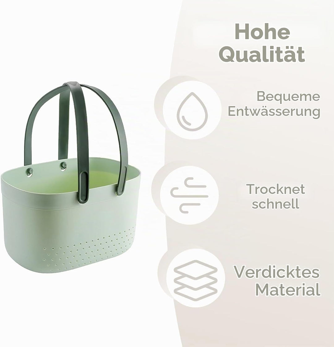 HERCHR Putzmittel Organizer Caddy Organizer, Tragbare Dusche Caddy Korb, Tragbarer Duschkorb, Kunsts