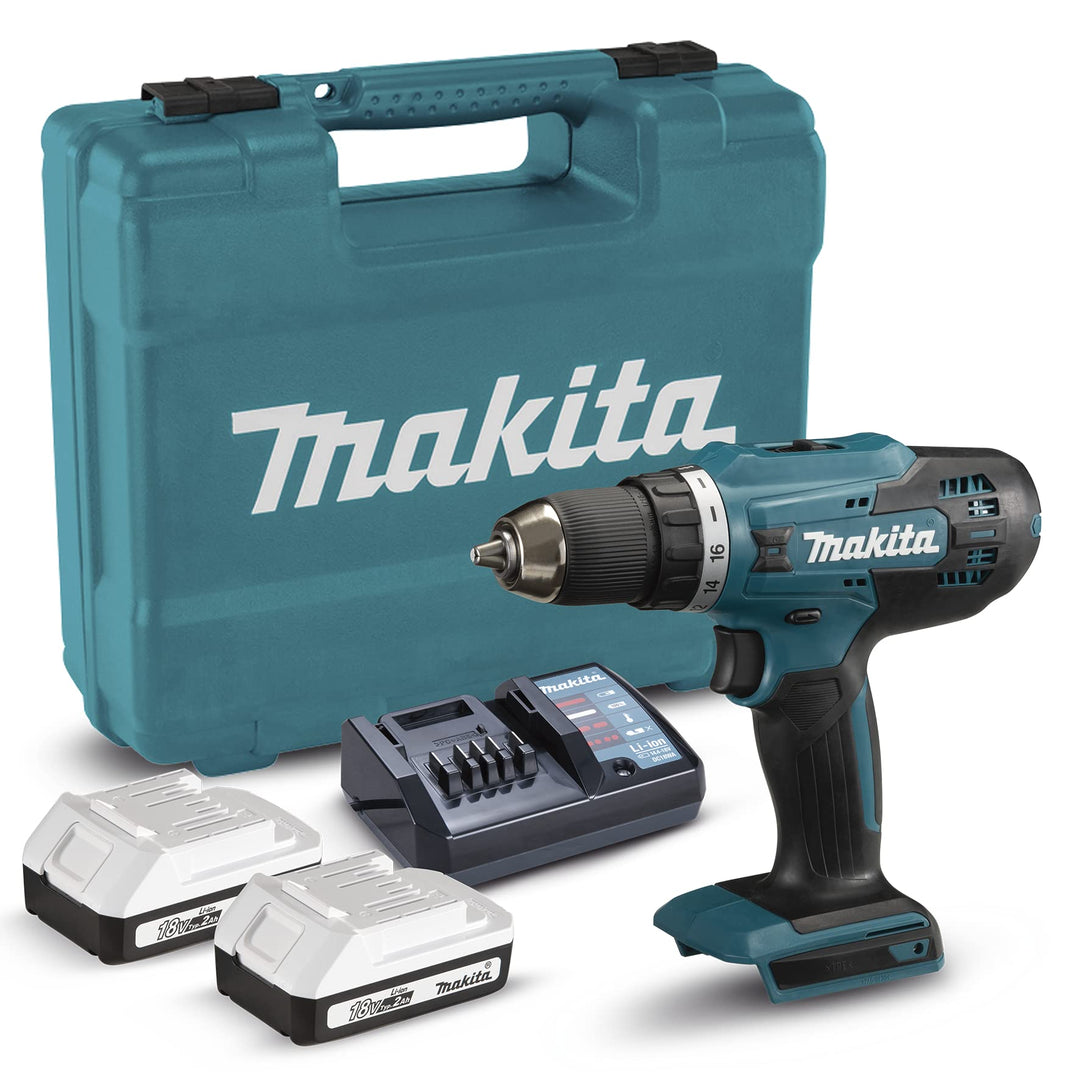 Makita DF488D004 Akku-Bohrschrauber, 18 V, 42 Nm, 2,0 Ah, 2 Akkus