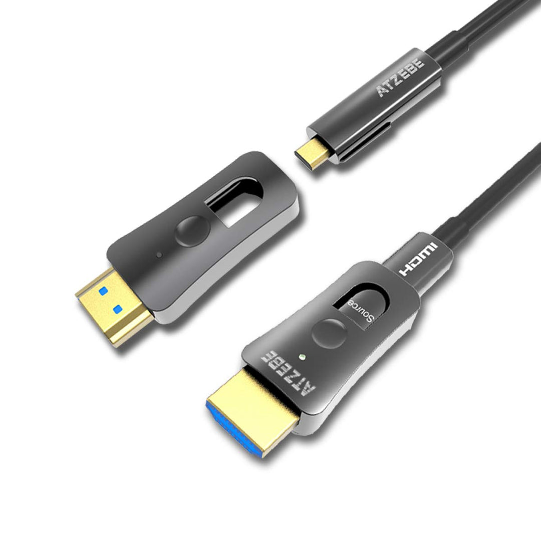 ATZEBE HDMI Glasfaser Kabel -15m, 4k HDMI-Kabel 2.0 unterstützt 4K@60Hz HDR, YUV4:4:4 8bit, 3D, ARC,
