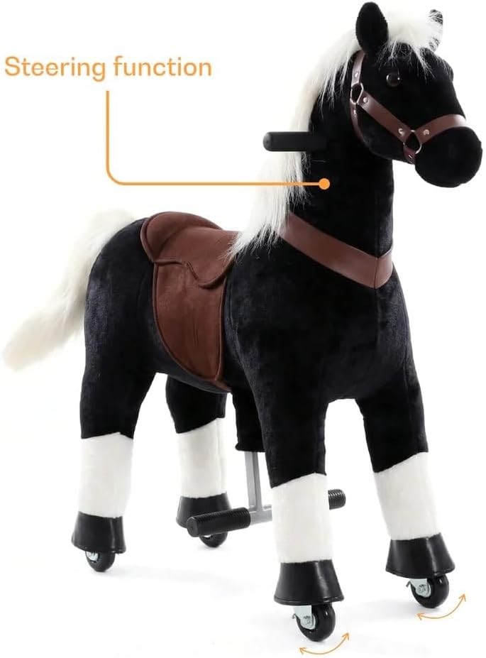 Reitpferd auf Rollen Klein, 3-5 Jahre, Schaukelpferd, Schwarz