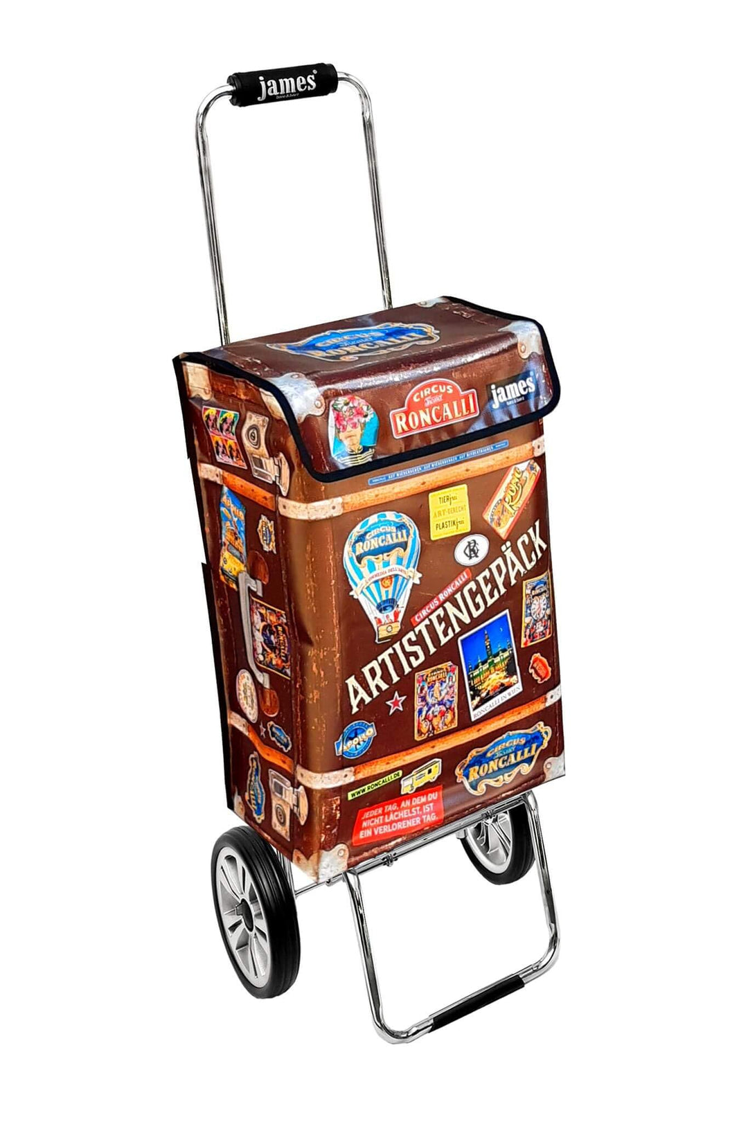 James® Einkaufstrolley „Roncalli-Artist“, 100 Designs, 6 Fahrgestell-Varianten, Gewebeplane, moderne