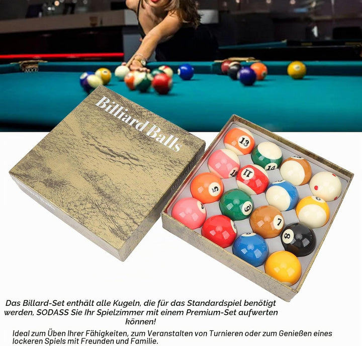 Billardkugeln Set, 16 Stück 5,72 cm Billiard Kugeln Set Harz Billardkugel Komplett Satz für Amerikan