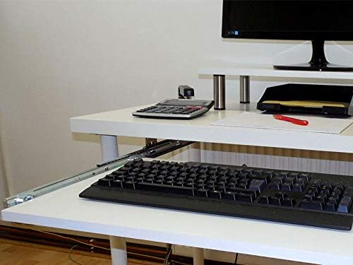 EisenRon Teleskopschienen für Tastaturauszug 300 mm Nutzhöhe 47 mm zur Untertischmontage