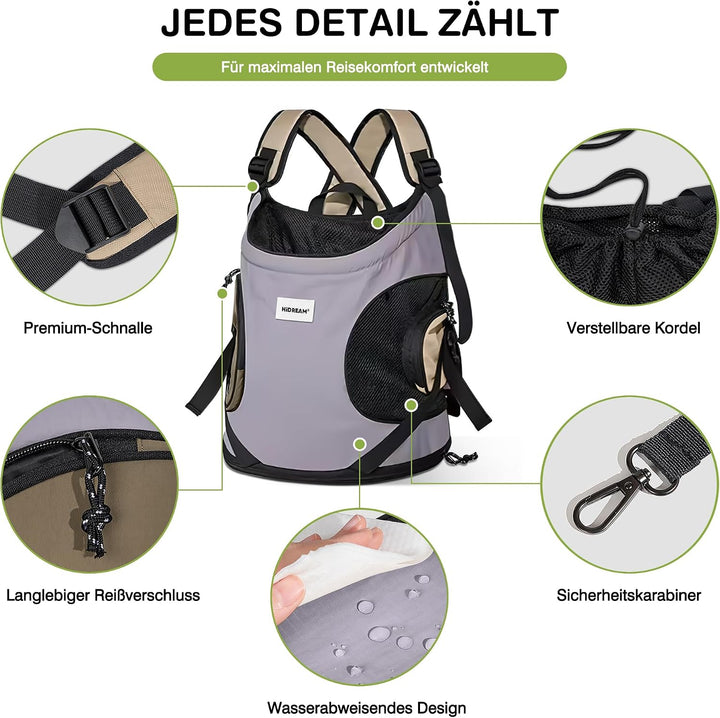 ALLSOPETS Hundetragerucksack, Tragbarer Haustiertragerucksack für Katzen Hunde Welpen, Integrierter