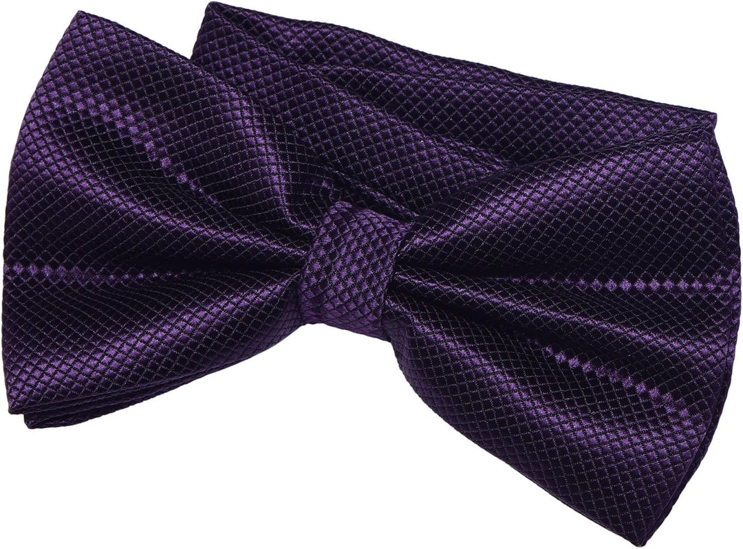 DonDon Herren Fliege und Einstecktuch gebunden und grössenverstellbar Aubergine, Aubergine