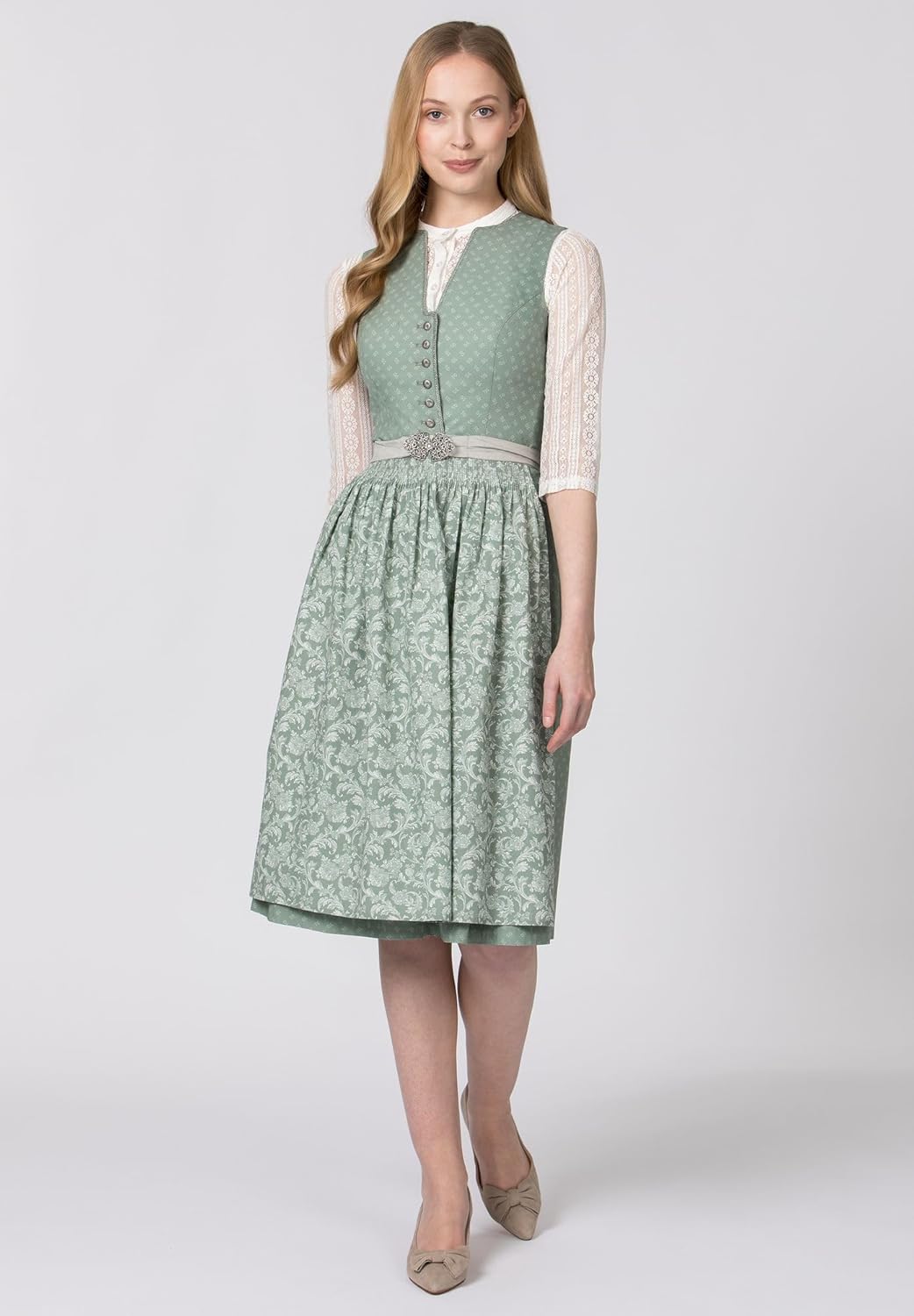 Stockerpoint Damen Dirndl Franka Kleid für besondere Anlässe 42 Salbei, 42 Salbei