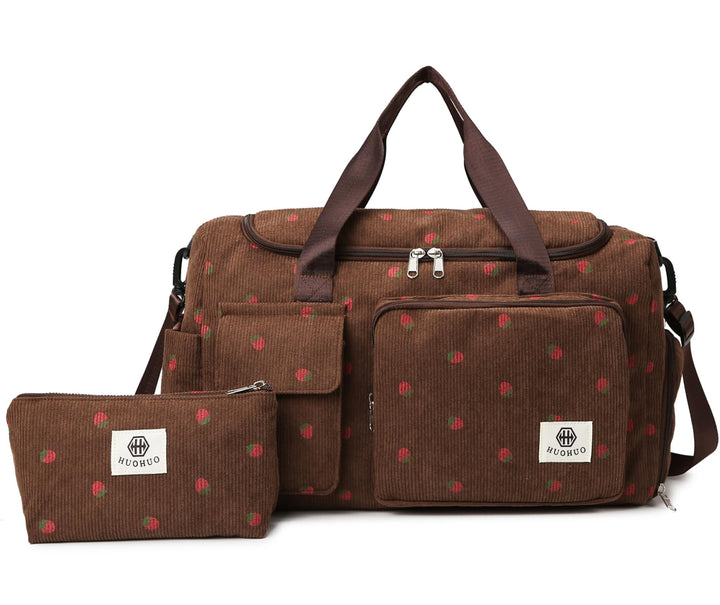 Sporttasche Kinder Reisetasche Mädchen Damen mit Schuhfach und Nassfach Cord Schwimmtasche Weekender