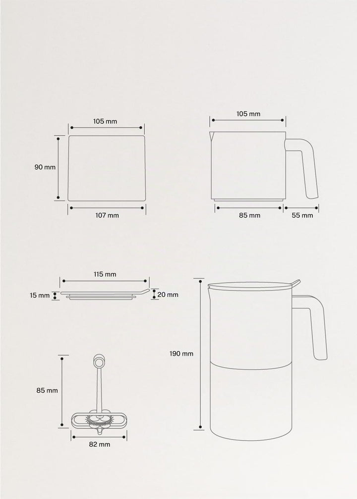 CREATE/MILK FROTHER STUDIO PRO/Elektrischer Milchaufschäumer Mokka/Spülmaschinenfest, Touchscreen, 4