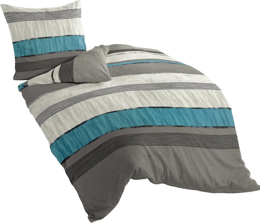 Bierbaum Bettwäsche 6472, Mako-Satin, Made in Germany, silber 09, 135x200 + 80x80 cm Silber 135 x 20