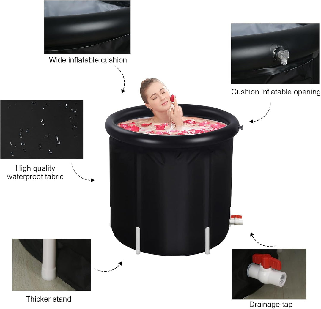 Sinbide Eisbadewanne, Faltbare Aufblasbare Badewanne, Fitness/Reha-Eiswanne für Sportler, Ice Bath t
