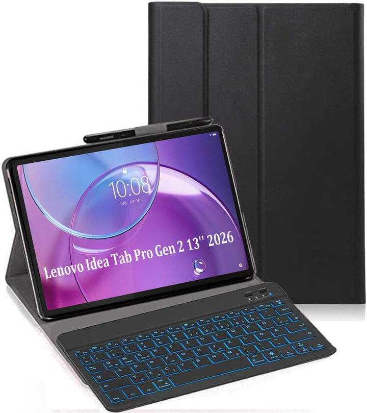 Tastatur Hülle für Lenovo Idea Tab Pro Gen 2 Tablet 13 Zoll 2026, Deutsches QWERTZ, Ultraslim Hülle