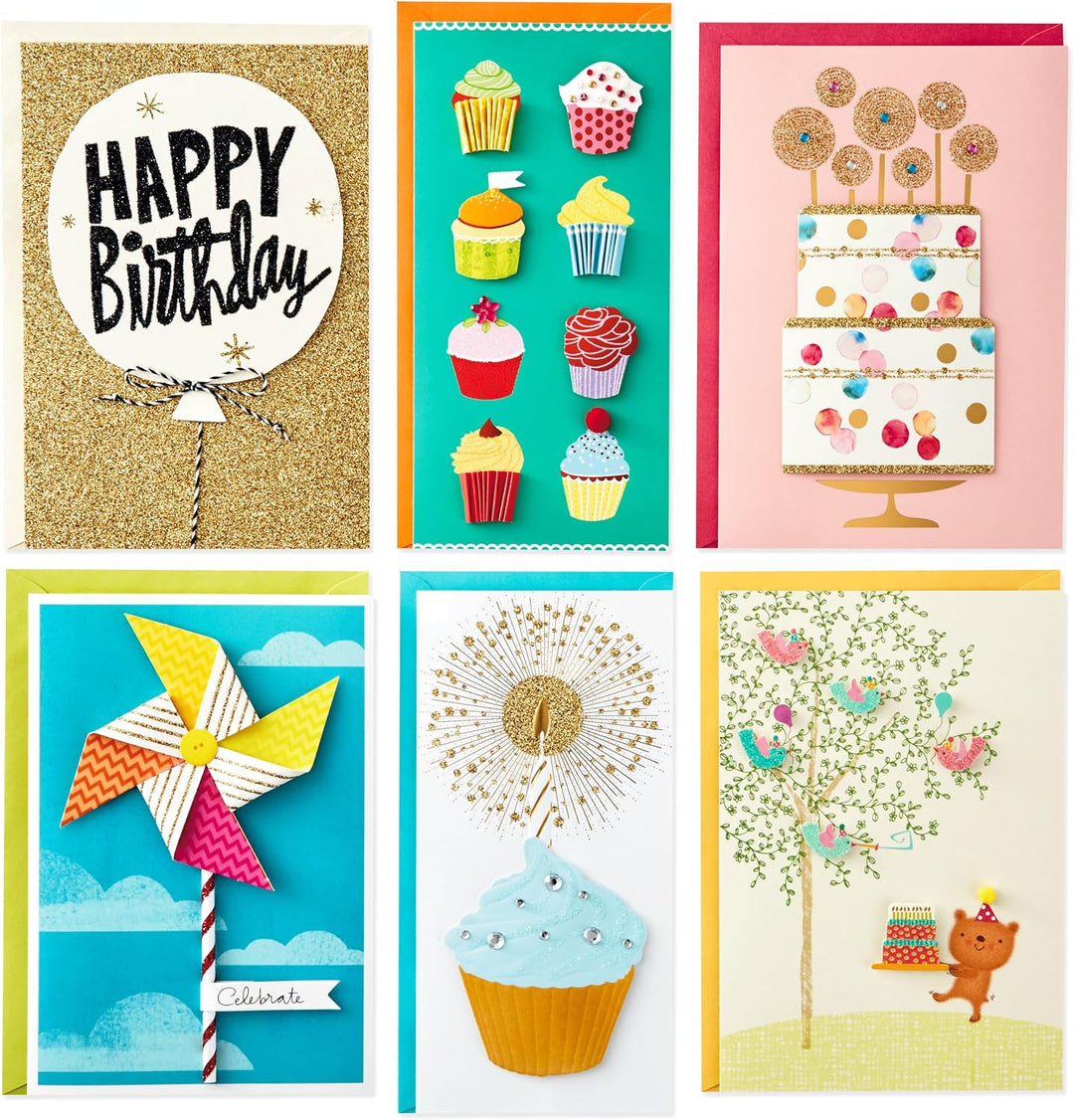 Hallmark All Occasion Handgefertigtes Set mit verschiedenen Grusskarten mit Kartenorganizer (24 Stüc