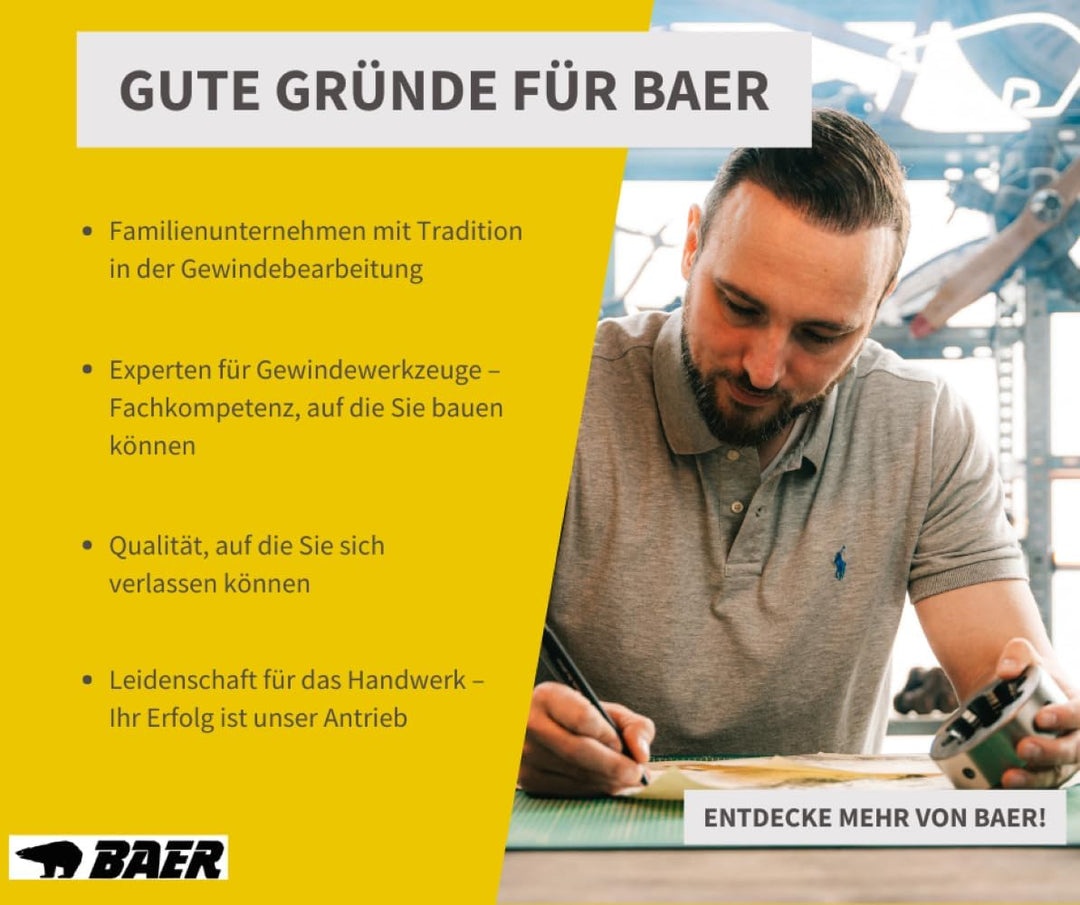 BaerCoil BAER Schneideisen M 8 x 1,25 - HSS Gewindeschneider M8 - Aussengewindeschneider - Gewindesc