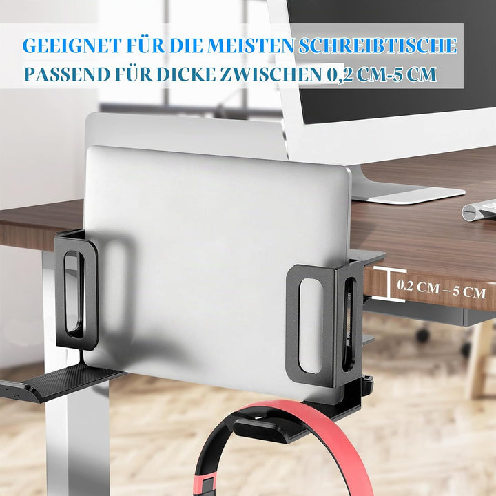 2 Stück Seitlich Aufhängbarer Laptop Organizer am Schreibtisch, Verstellbare Schreibtisch Seitenaufb