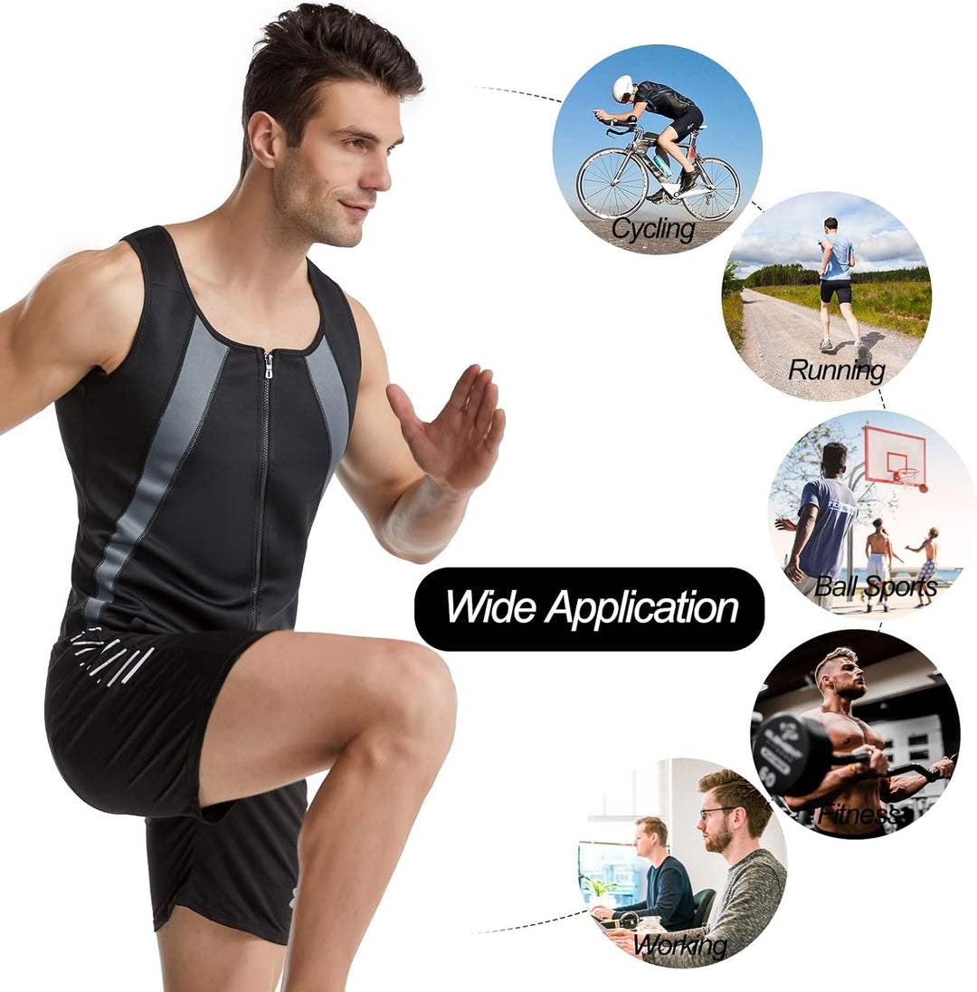 FEimaX Herren Sauna Schweiss Weste Taille Trainer Fitness Abnehmen Shapewear Trainingsanzug Schwitzw
