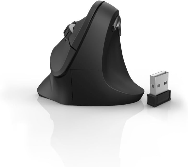 Hama kabellose Maus ergonomisch (Vertikale ohne Kabel für Rechtshänder, Wireless Funk-Maus mit optis