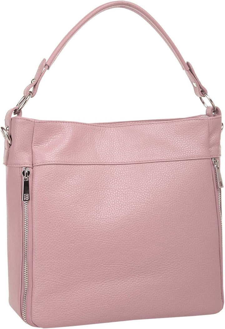 Handtasche Echt Leder Damen Made in Italy, Smartphonefach, Damentasche aus Rindleder, Umhängetasche