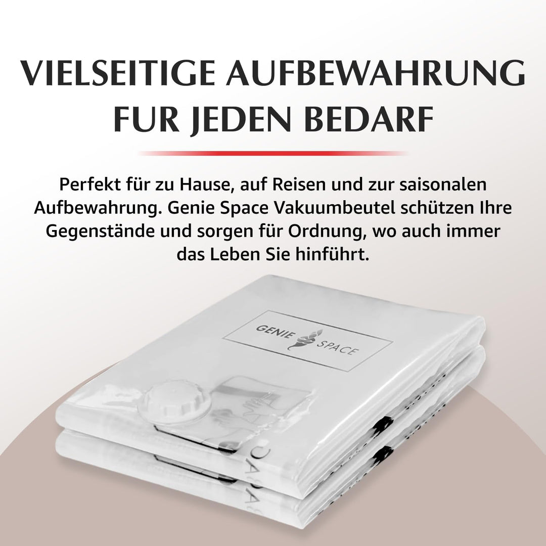 GENIE SPACE - Unglaublich starke Premium platzsparende Vakuumbeutellagerung | 2 x GROSS (80x60cm) |