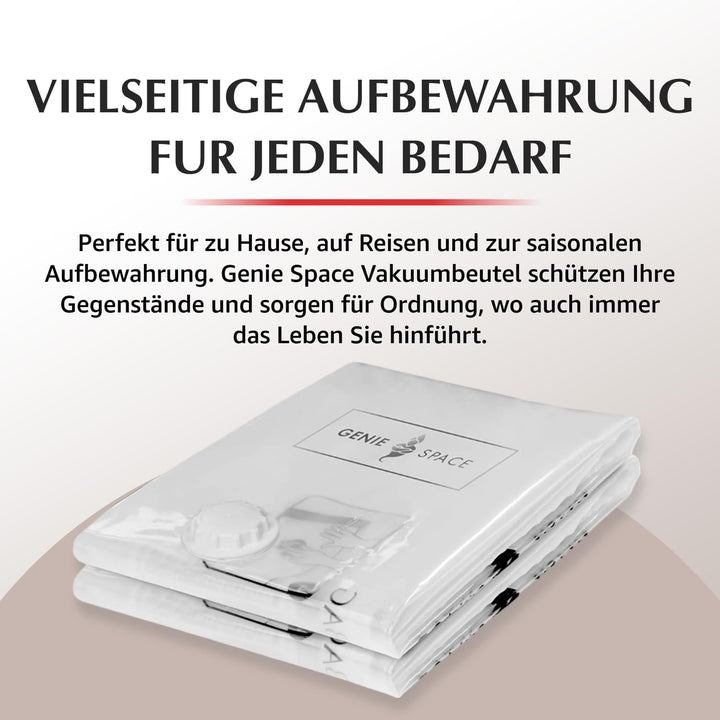 GENIE SPACE - Unglaublich starke Premium platzsparende Vakuumbeutellagerung | 2 x GROSS (80x60cm) |