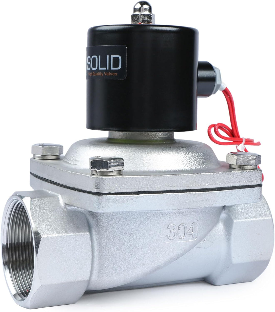 U.S. Solid 2" Edelstahl Elektrisch Magnetventil 12V DC stromlos geschlossen VITON Wasser Luft Öl G G
