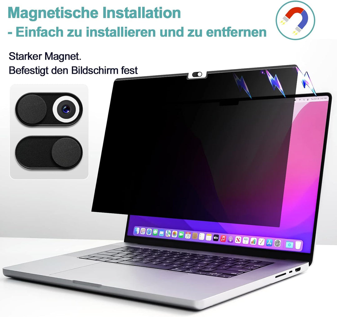 Magnetischer Blickschutzfolie für MacBook Air 15 Zoll 2023-M2 A2941, Abnehmbar Anti Glare Blaulicht
