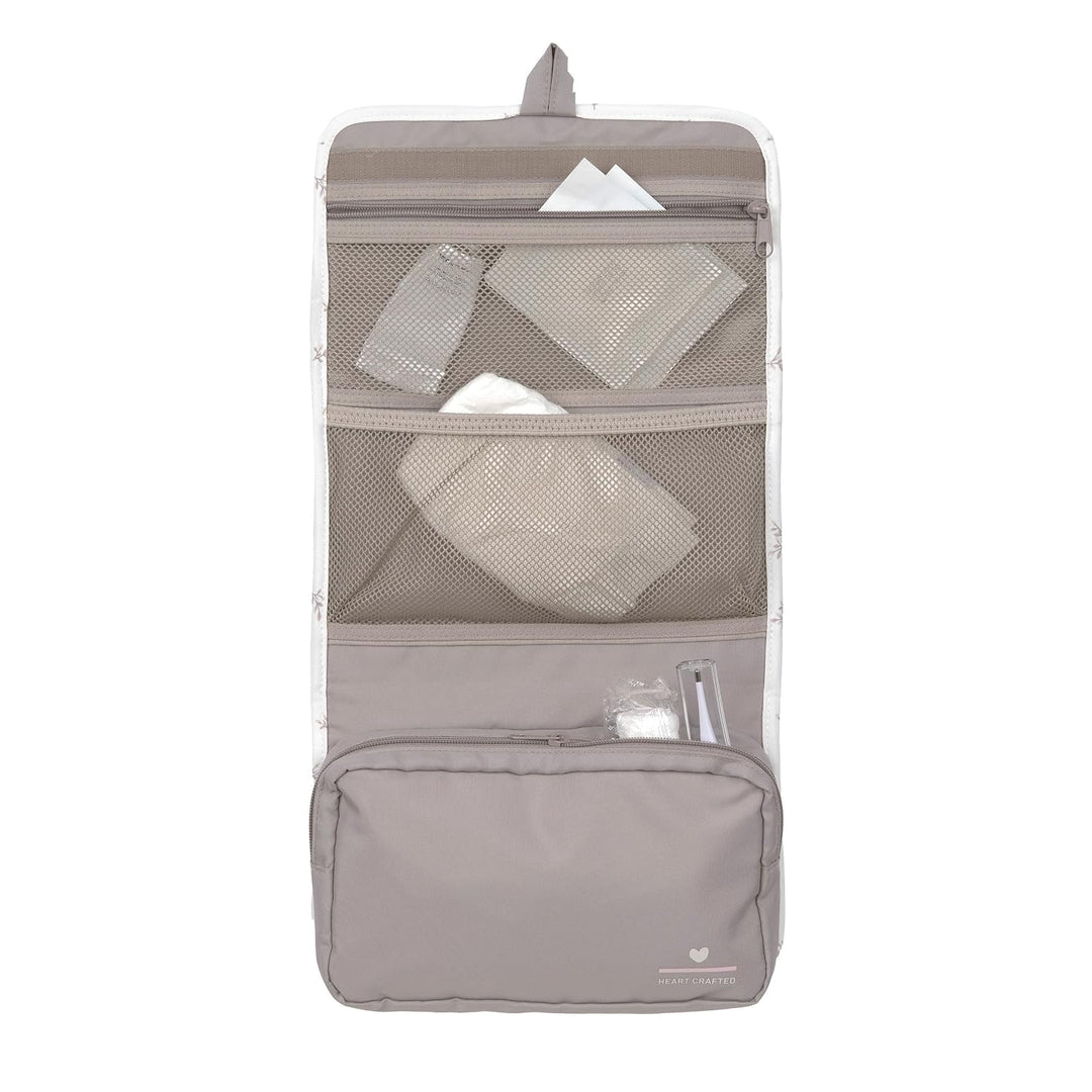 LÄSSIG Windeltasche XL mit Wickelunterlage für unterwegs Nature Leaves | Wickelorganizer, Baby Wicke