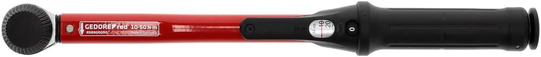 GEDORE red Drehmomentschlüssel für Links- und Rechtsgewinde, 3/8 Zoll, 10-50 Nm, Stahlrohr, Rot/Schw