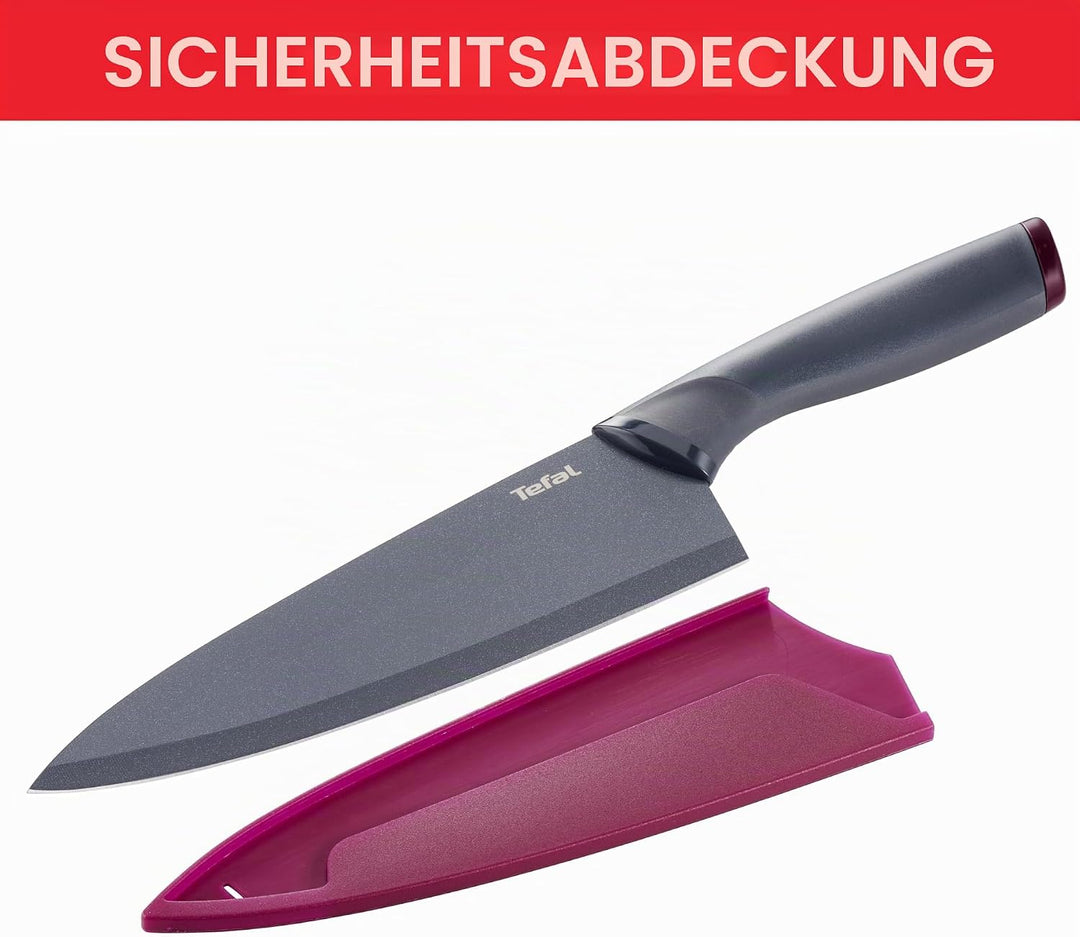 Tefal K12202 Fresh Kitchen Kochmesser 20 cm | Klinge aus Edelstahl mit titanverstärkter Antihaftbesc