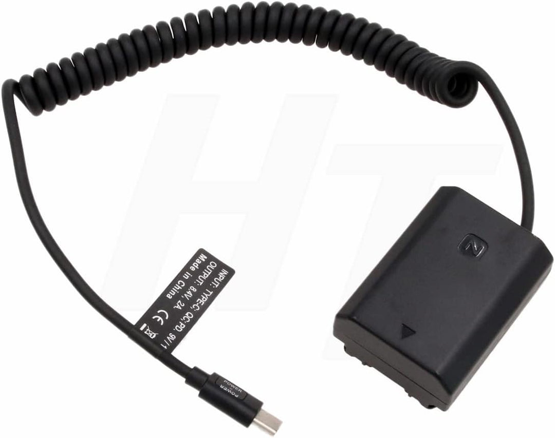 HangTon PD USB C auf NP-FZ100 Dummy-Akku für Sony Alpha 9 II, A9, A7R Ⅳ, A7R III, A7 III, A6600, FX3