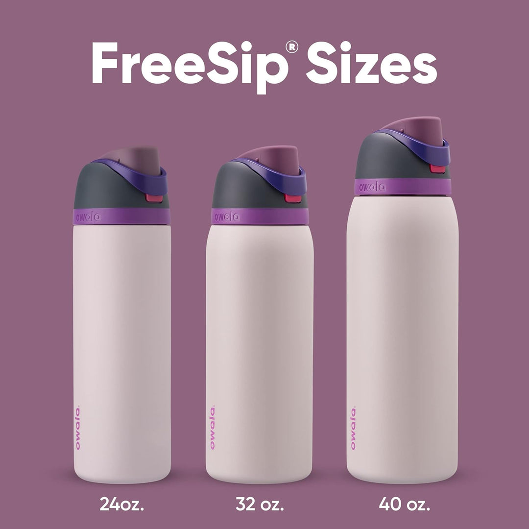 OWALA FreeSip Isolierte Edelstahl Trinkflasche mit Strohhalm, 710 ml – BPA-frei, optimal für Sport,