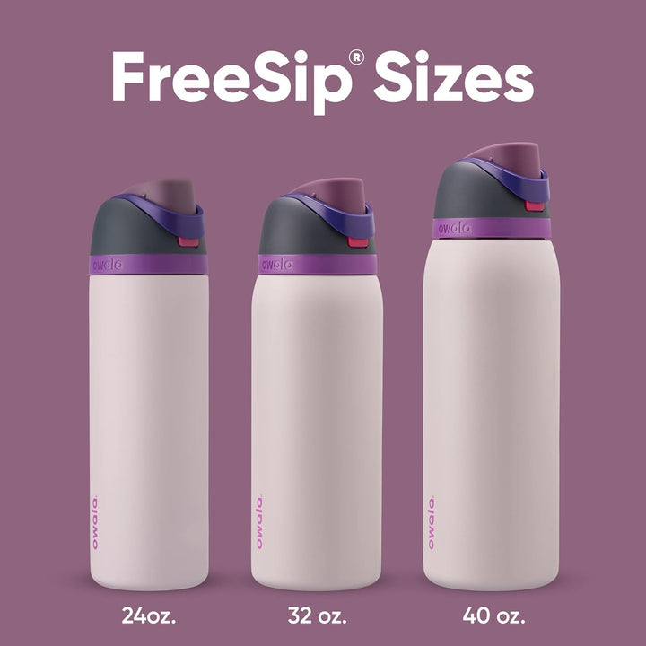 OWALA FreeSip Isolierte Edelstahl Trinkflasche mit Strohhalm, 710 ml – BPA-frei, optimal für Sport,