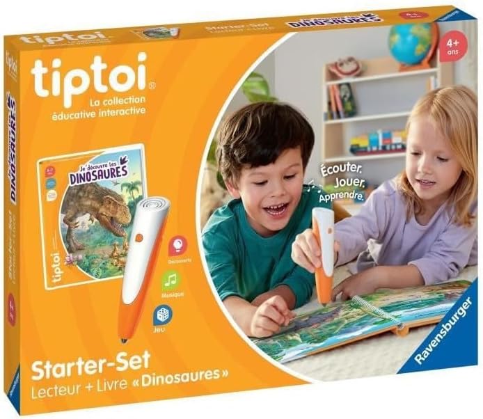 Ravensburger - tiptoi® – Starter-Set – Leser + Buch Ich entdecke die Dinosaurier – elektronisches Le