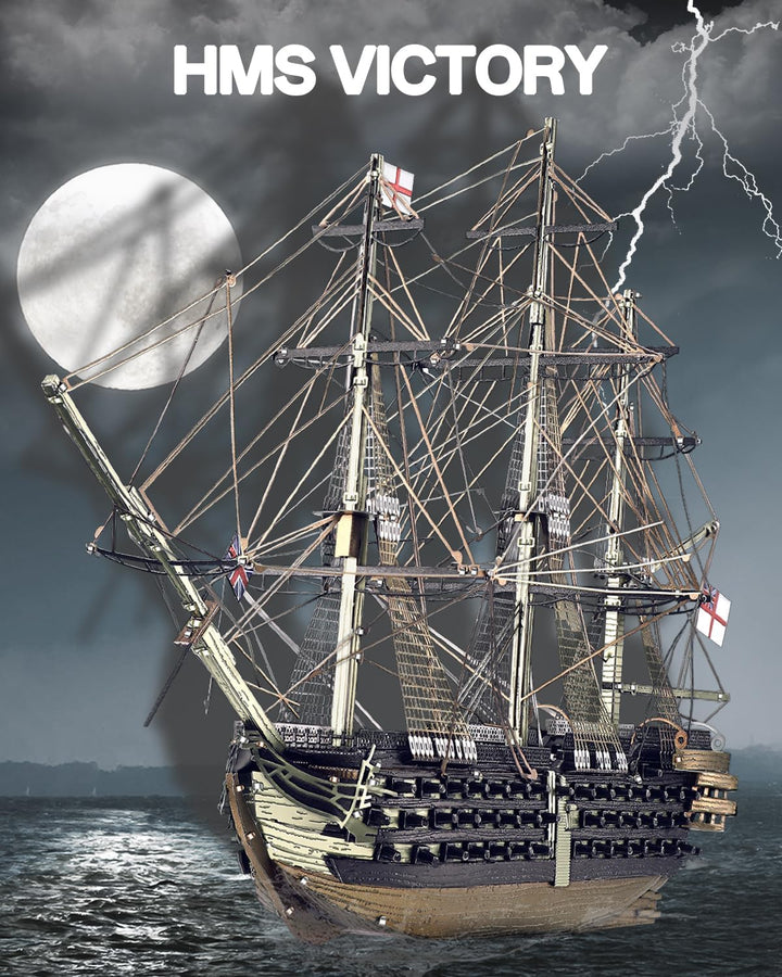 piececool 3D Puzzle Metall Kriegsschiff HMS GEWING, Segel-Schlachtschiff 3D Metall Puzzle für Edelst
