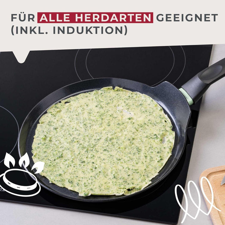 Fackelmann Crepepfanne Brandao - Ø 26 cm aus recyceltem Aluminium, PFAS-freie Keramikbeschichtung, e