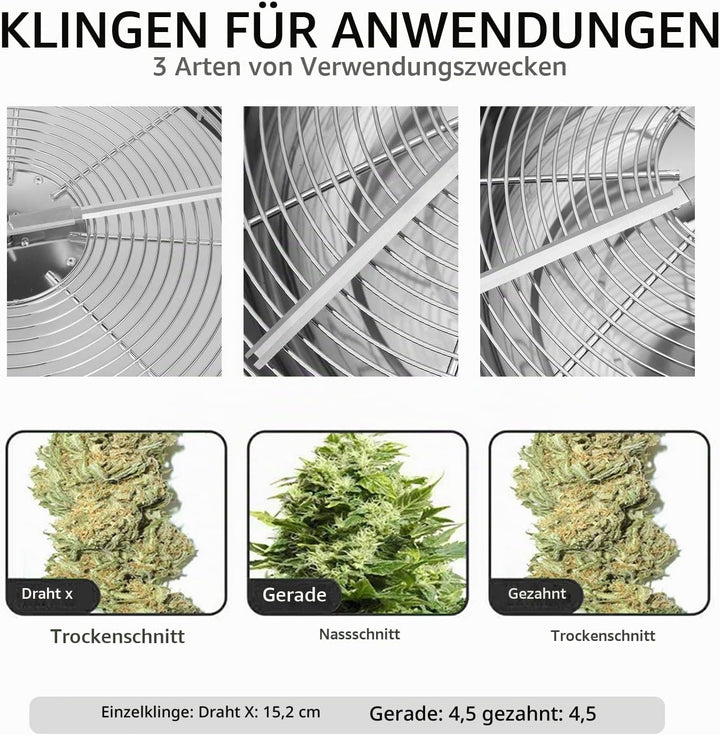 Mi hogar 19 Zoll Blatt Bowl Trimmer Maschine Twisted Spin Cut für Pflanze Knospe und Blume mit verbe