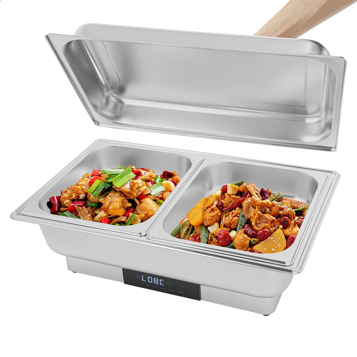 600W Chafing Dish Elektrisch Buffetwärmer Elektrisch Warmhaltebehälter Essen Wärmebehälter für Speis