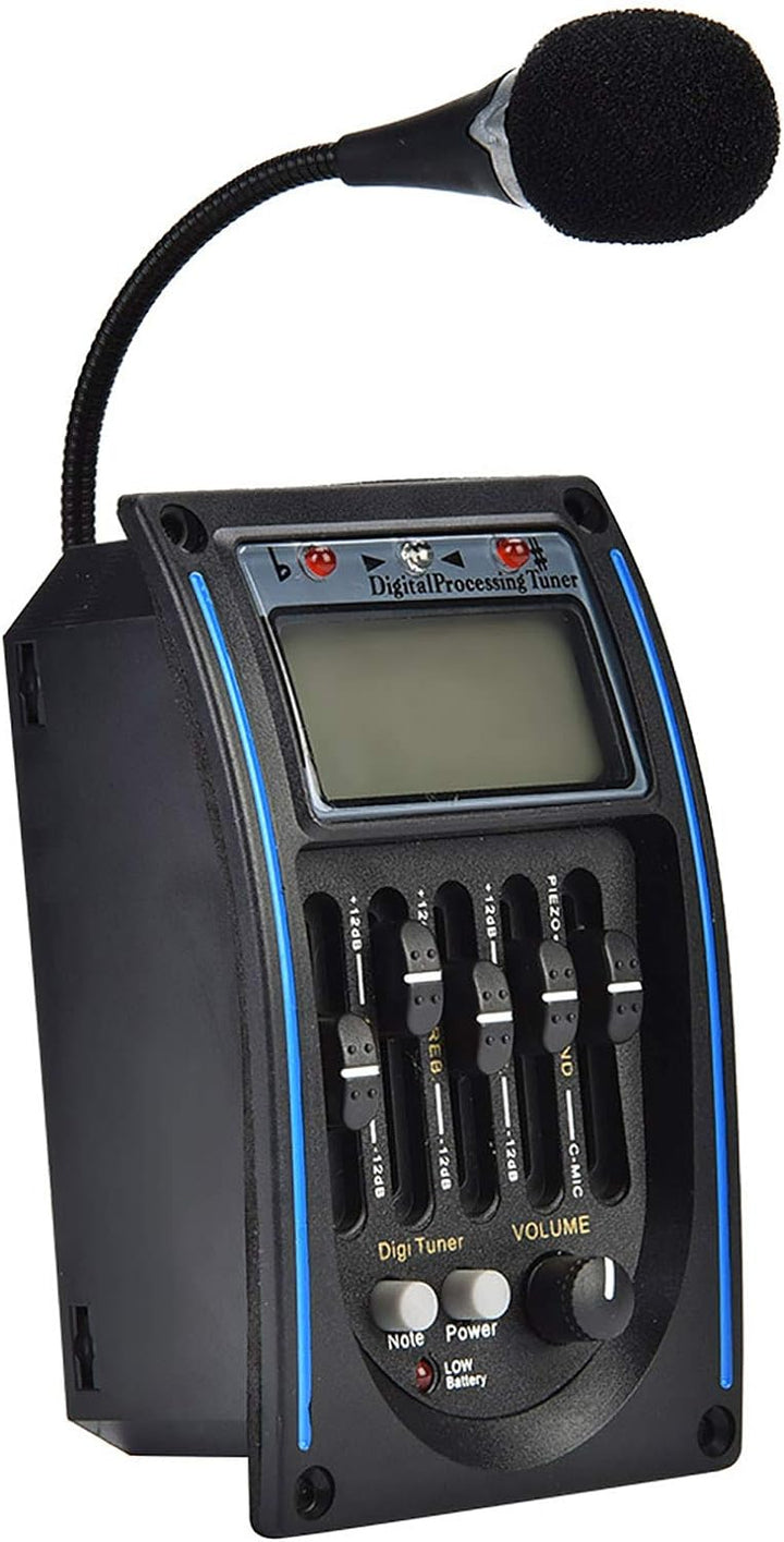 Gitarren Tonabnehmer Equalizer 5-Band Akustikgitarren Vorverstärker Equalizer Piezo Pickup LCD Tuner