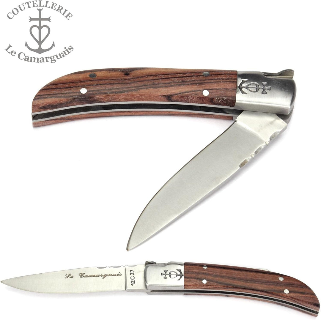 Le Camarguais 10 cm Taschenmesser 20003 - Griffschalen Palisander - Klinge 9 cm Stahl 12C27-1 Backe