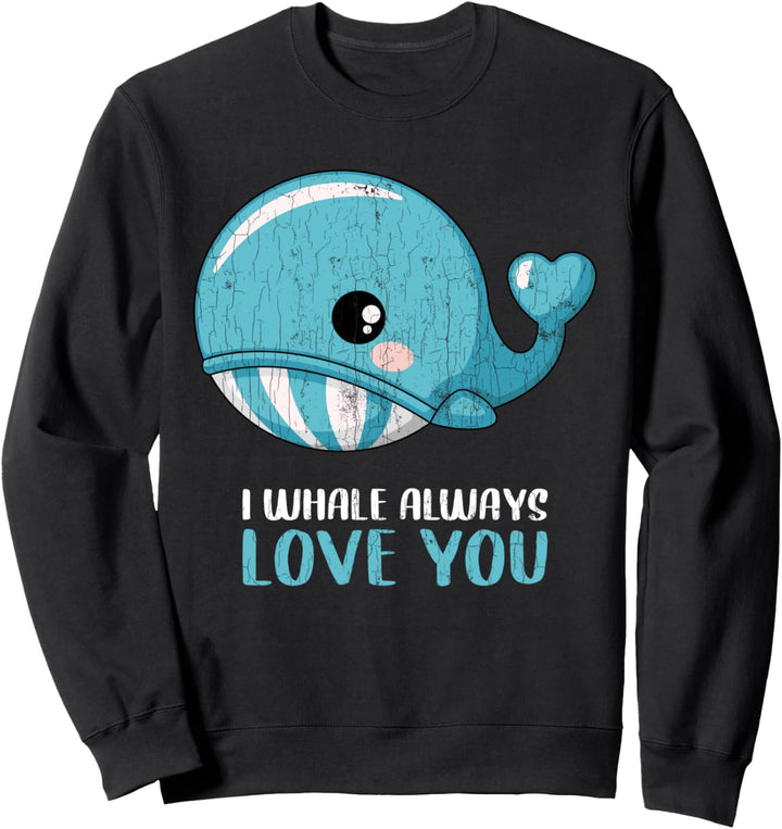 Lustiges Niedliche Wale Design für Ihn Ihr Valentinstag Sweatshirt