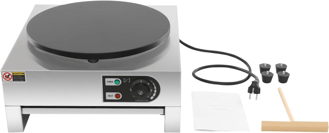 Berkalash Electric Crepe Maker Maschine, Crepes Maker inkl. Teigverteiler, 3000 W einstellbare Tempe