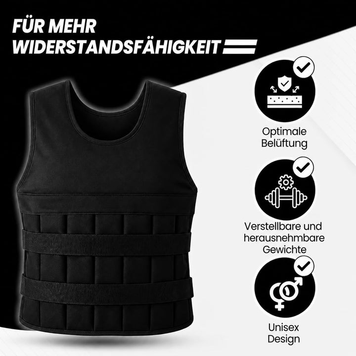 Gewichtsweste Herren Damen – Verstellbar mit Herausnehmbaren Gewichten, Weight Vest für Krafttrainin