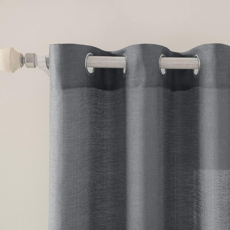 MIULEE 2er Set Voile Vorhang Sheer Leinenvorhang mit Ösen Transparente Unregelmässige Textur Gardine
