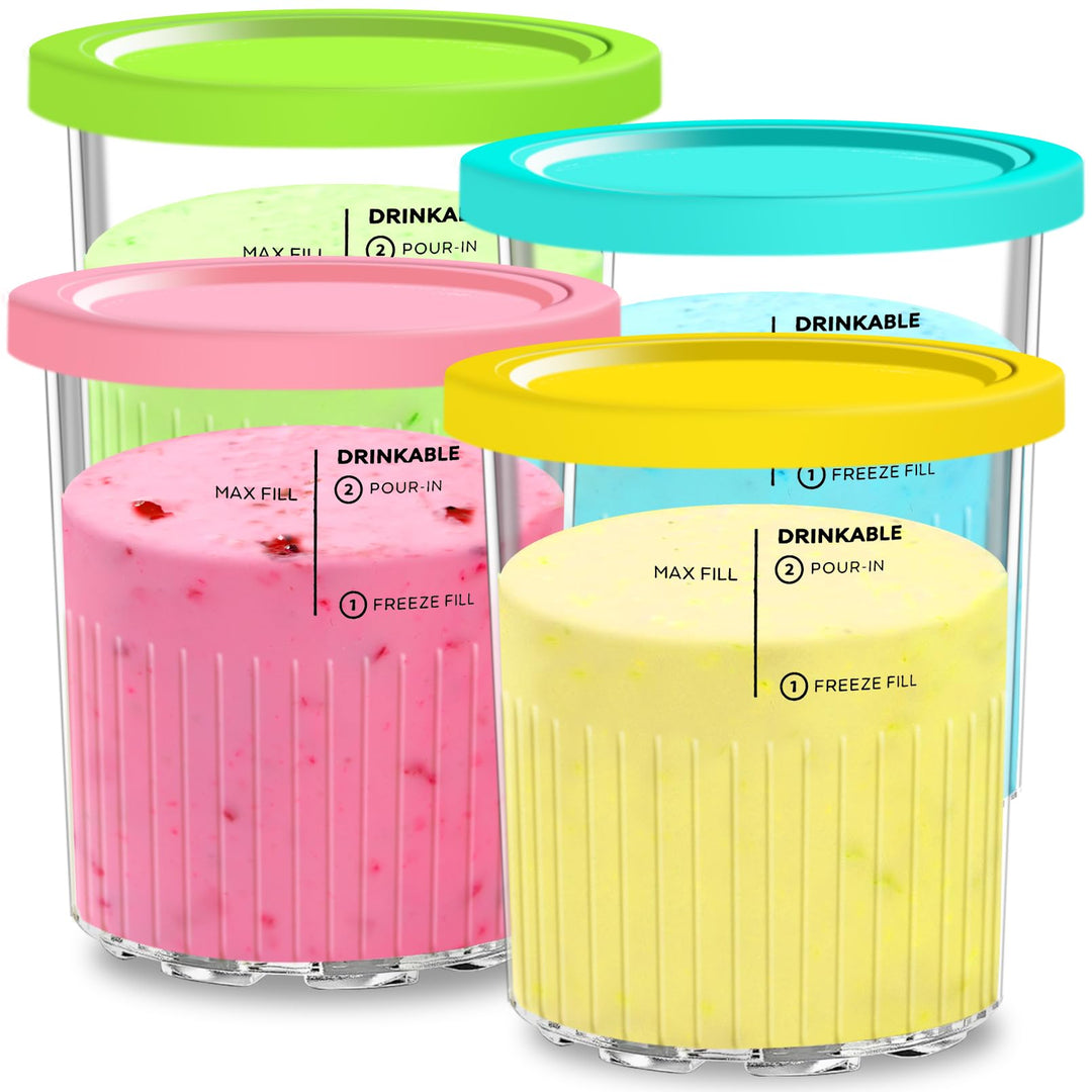 4 Stück Ersatz für Ninja Creami Deluxe Pints, Ice Cream Behälter Kompatibel mit NC501, NC500 Serie,