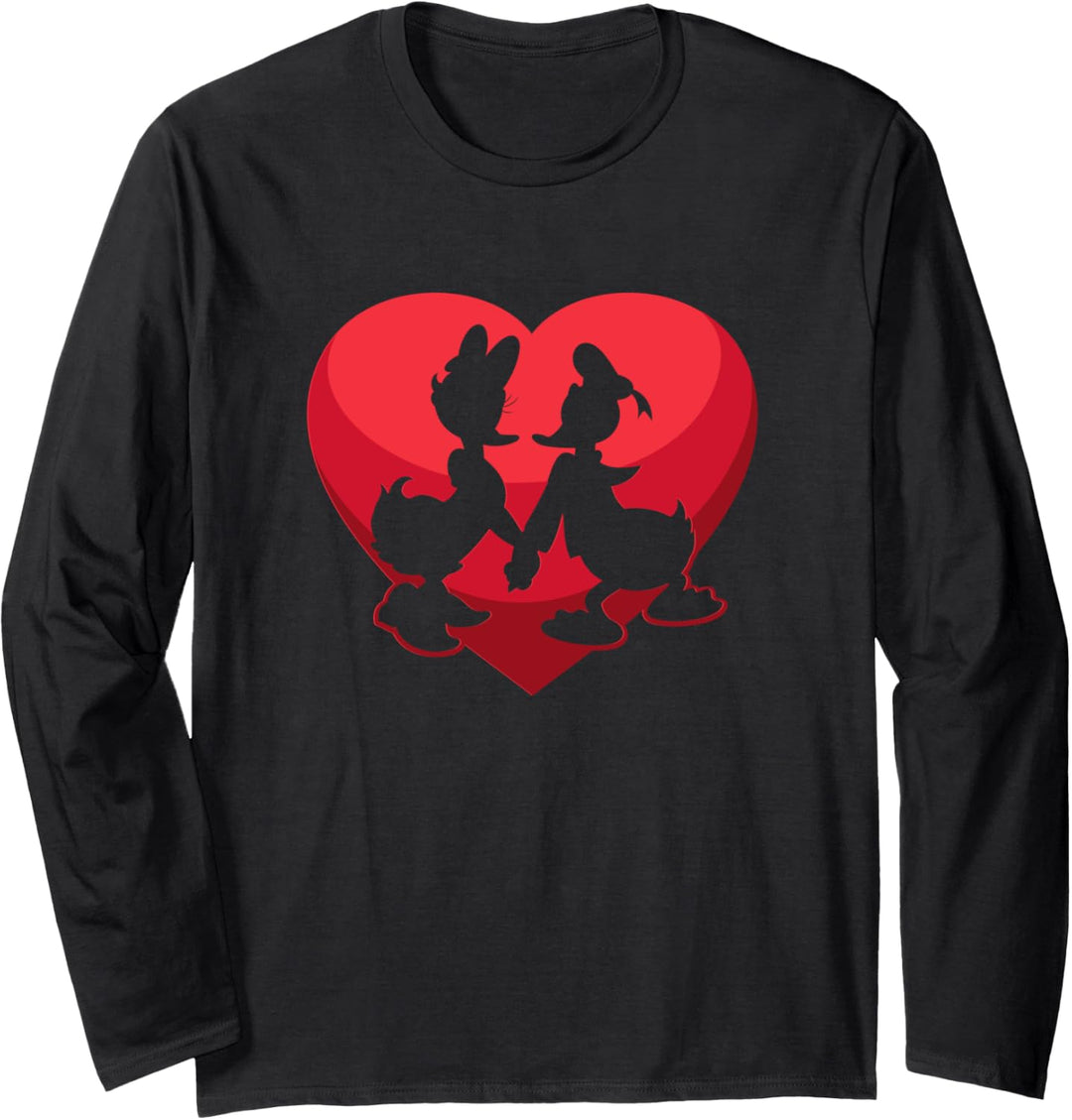 Disney Donald and Daisy Duck Valentine's Day Heart Langarmshirt